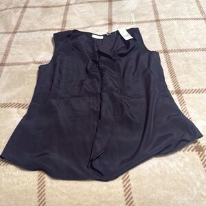 NWT New York & Company Sleeveless Blouse Medium Black